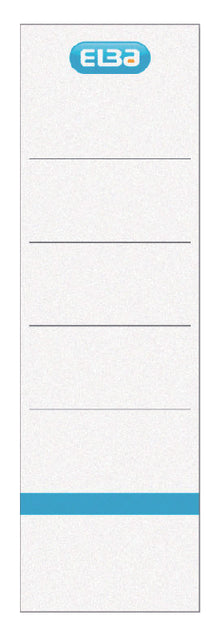 Etiquette arrière Elba large 59x190mm autocollante blanc/bleu