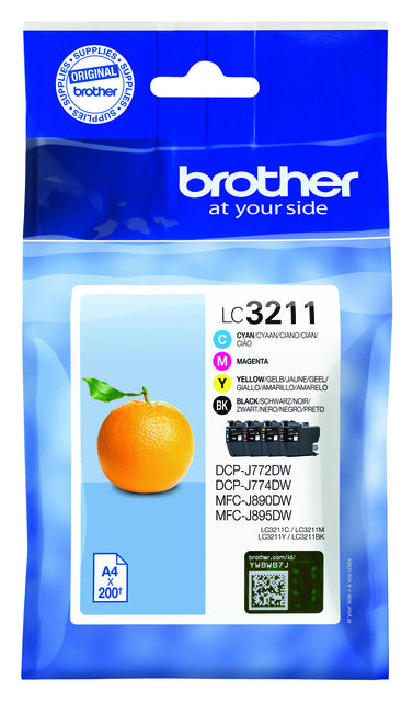 Brother - Inktcartridge brother lc-3211 zwart + 3 kleuren