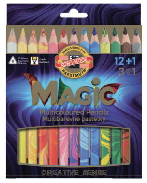 Koh-i-noor - Kleurpotloden koh i noor jumbo magic doos 13 kleur