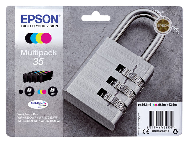 Cartouche d'encre Epson 35 T3586 noire + 3 couleurs