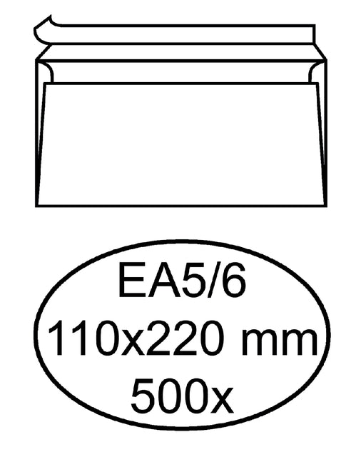 Klika - Envelop hermes bank ea5/6 110x220 zk 500st wit