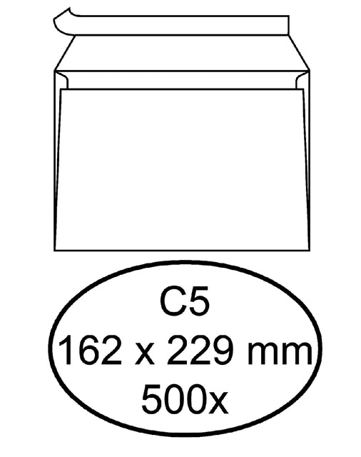 Enveloppe Hermès banque C5 162x229mm autocollante avec bande blanche