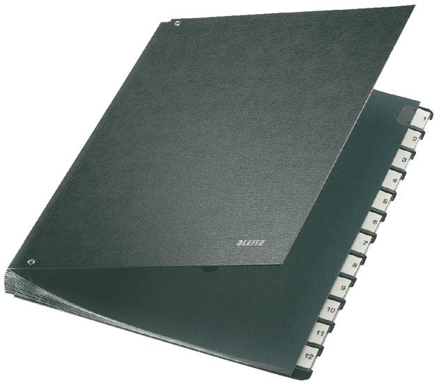Chemise à terme Leitz 1-12 270x18x345mm isorel noir