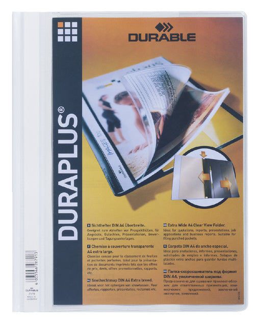 Durable - Snelhechtmap durable duraplus a4 wit