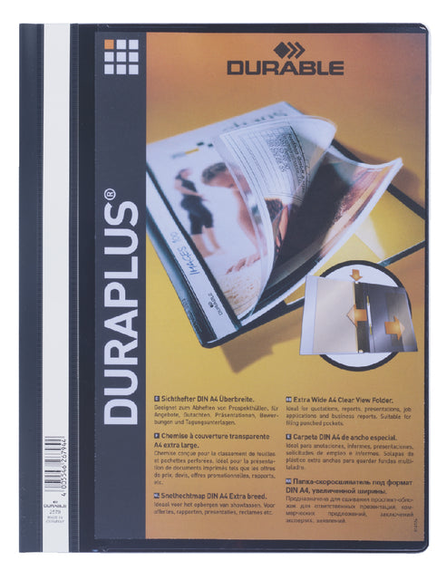 Durable - Snelhechtmap durable duraplus a4 zwart