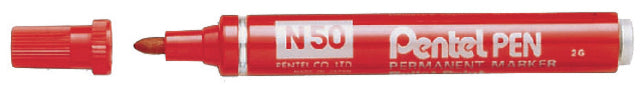 Stylo feutre Pentel N50 rond rouge 1.5-3mm | 12 pièces