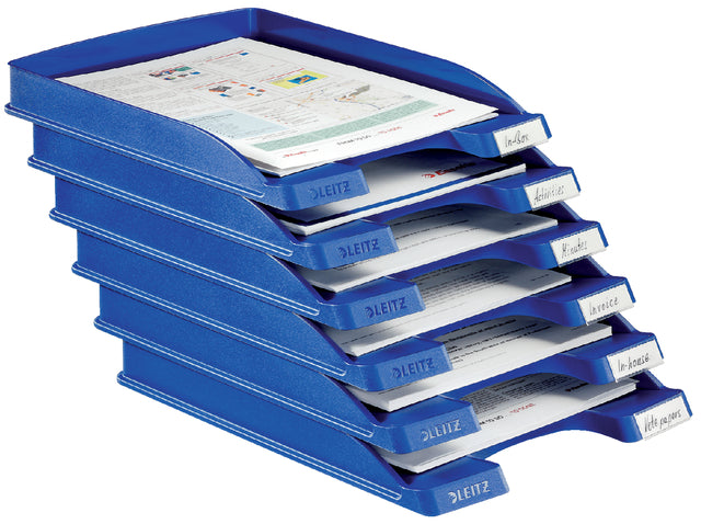 Corbeille à courrier Leitz 5237 Plus slim bleu | 10 morceaux