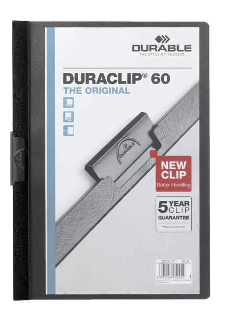 Durable - Klemmap durable duraclip a4 6mm 60v zw | 25 stuks