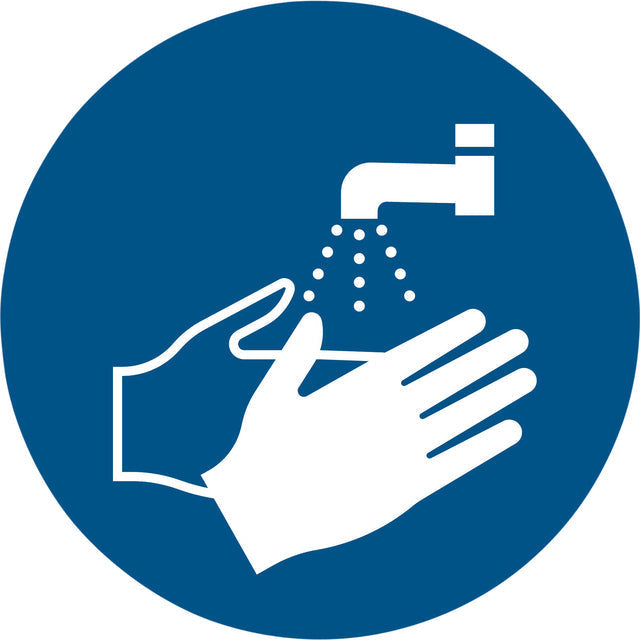 Djois - Pictogram djois handen wassen verplicht d100mm bl