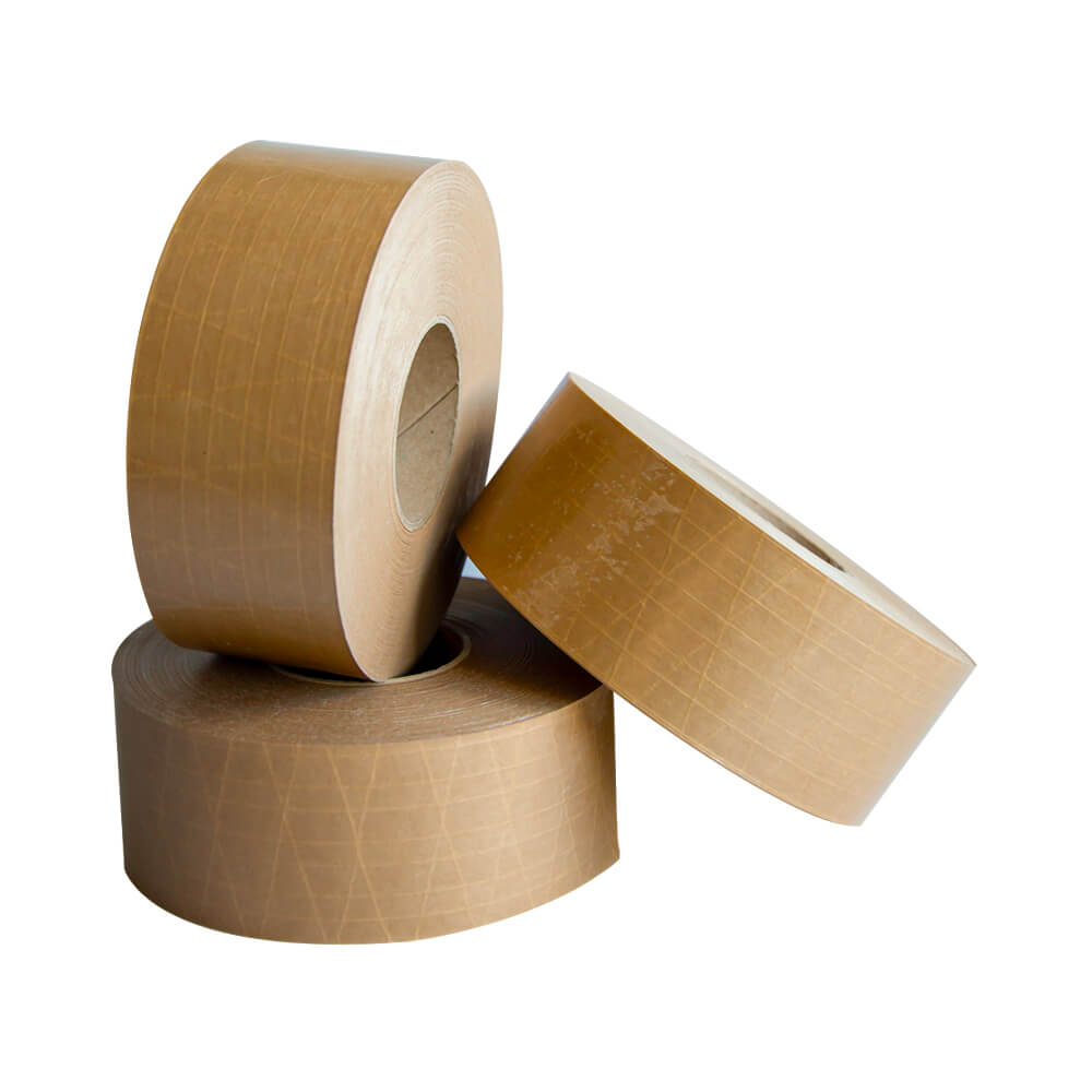 Klika - Papieren plakband versterkt 70 mm x 150 meter bruin (niet zelfklevend)
