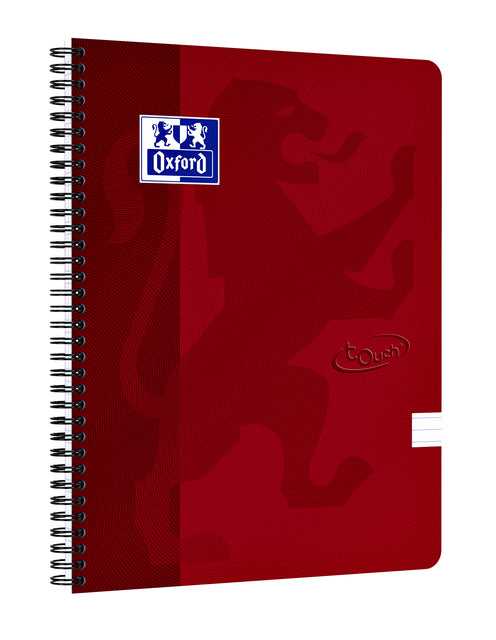 Bloc spirale Oxford Touch ligne A4 70 feuilles rouge | 5 pièces