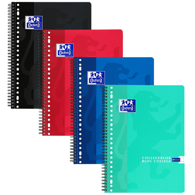 Bloc collège Oxford School A4 23 trous diamant 10mm 80 feuilles assorties