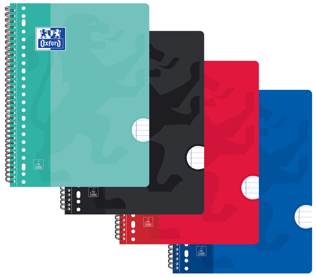 Bloc collège Oxford School A4 23 trous 80 feuilles ligne assorties | 10 morceaux