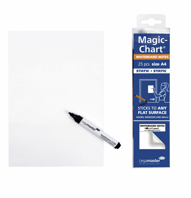Magic-chart notes tableau blanc Legamaster 20x30cm blanc