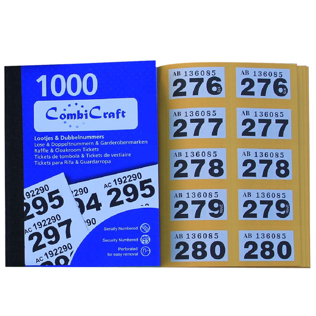 Combicraft - Nummerblok combicraft 1 1000 assorti 6 stuks