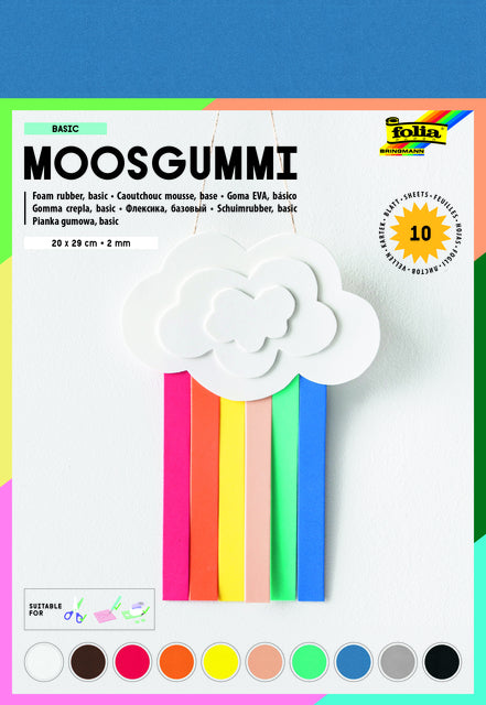 Folia Paper - Foam folia 20x29cm basic 10 kleuren | 5 stuks