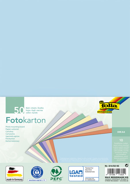 Folia Paper - Fotokarton folia 2-zijdig a4 pastel 50 vel 10 kl