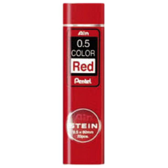 Mine de crayon Pentel 0.5mm rouge tube de 20 pièces