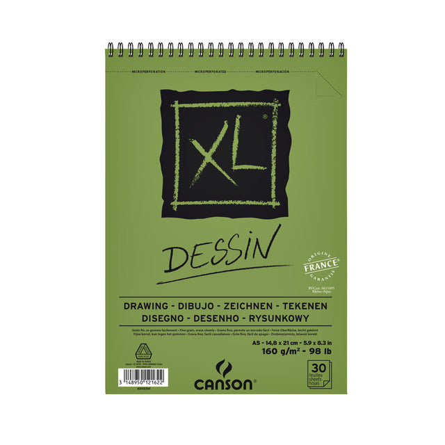 Canson - Tekenblok canson xl dessin a5 30 vel 160gr spir