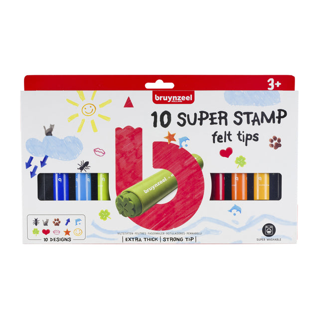 Bruynzeel Kids - Stempel bruynzeel kids super stamp set 10 kleuren