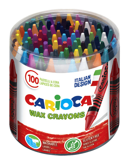 Carioca - Waskrijt carioca maxi pot 100 stuks assorti