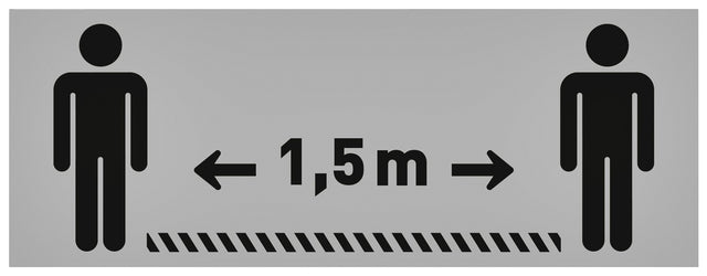 Sticker de sol OPUS 2 40x15cm gris clair/noir | 10 morceaux