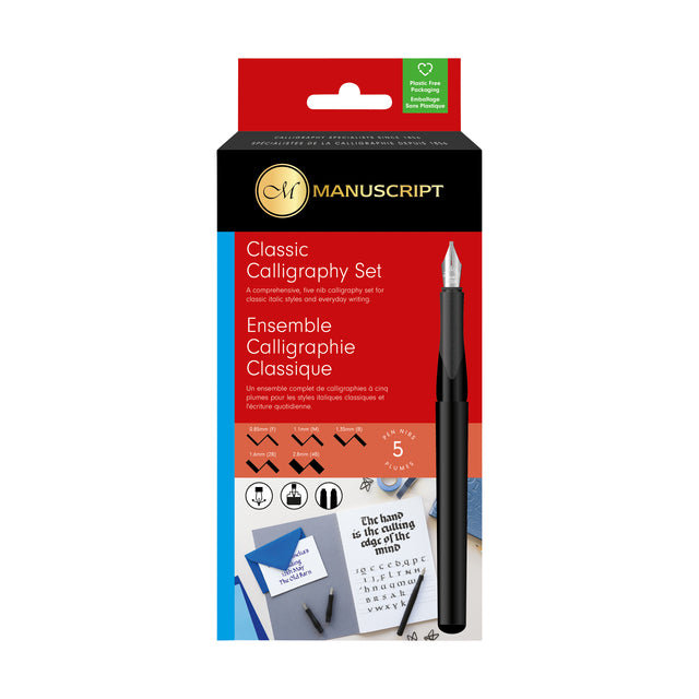 Stylo calligraphie Manuscript MC1185 set classique 5 pcs