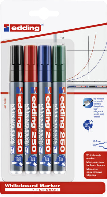 Edding - Whiteboardmarker edding 250 rond 1.5-3mm ass