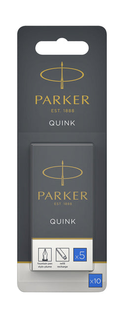 Cartouche d'encre Parker Quink lavable bleu