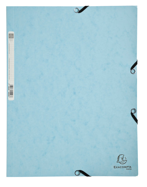 Exacompta - Elastomap exacompta aquarel a4 3 klep 400gr blauw