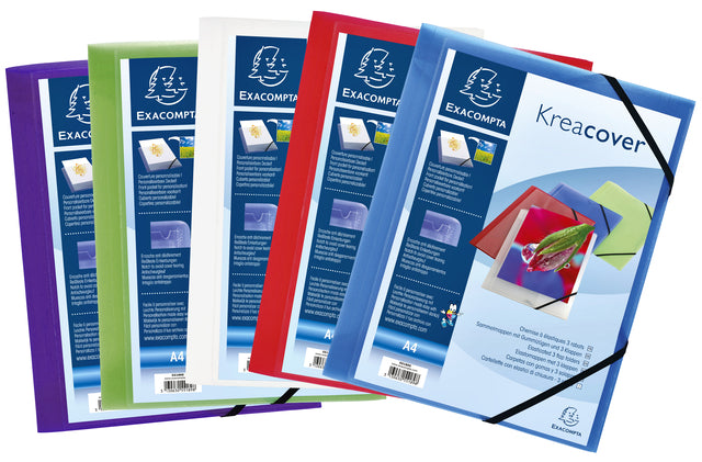 Exacompta - Elastomap exacompta kreacover a4 3 klep pp assorti