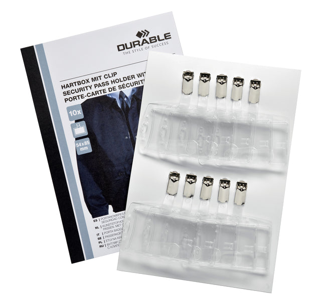 Durable - Veiligheidspashdr durable clip 54x85mm 10st