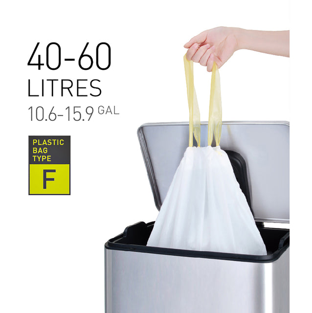 Sac poubelle EKO avec cordon 40-60 litres type F blanc | 6 morceaux