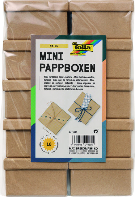 Folia Paper - Doos karton folia mini 7.5x7.5x4.5cm 10 stuks kraft
