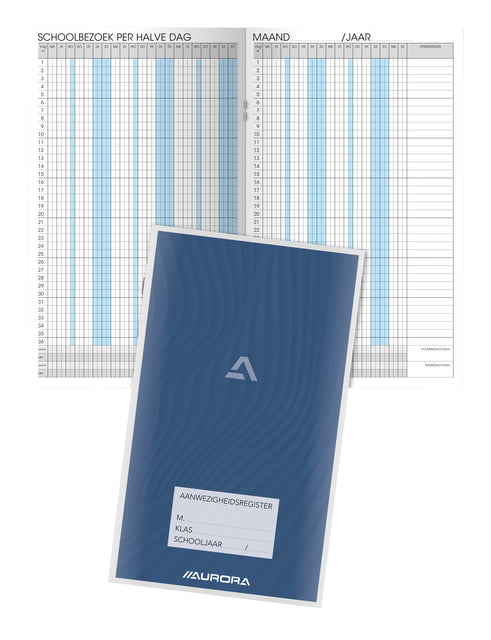 Registre de présence Aurora 155x260mm 28 pages néerlandais