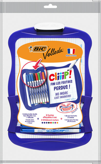 Bic - Whiteboard bic 21x31cm met 8 stiften en wisser | 24 stuks