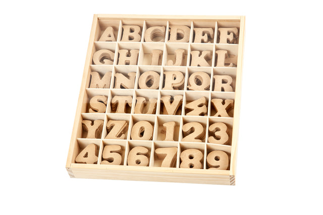 Creotime - Letters en cijfers crea com 4cm 288 stuks mdf
