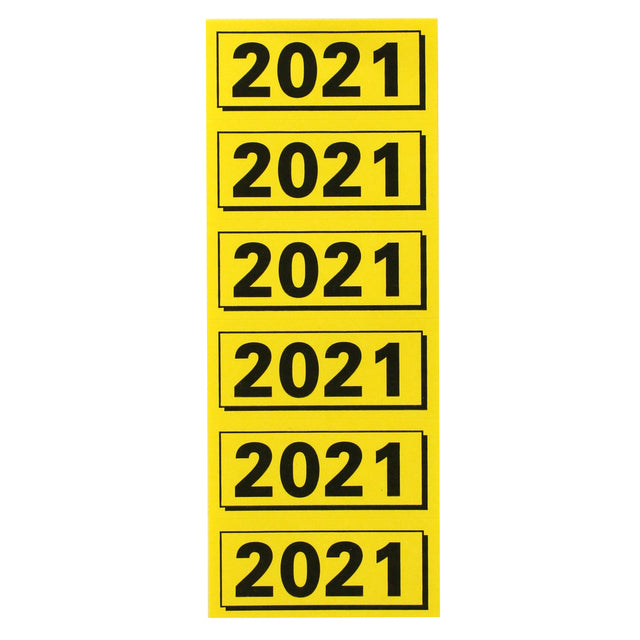 Etiquette arrière Elba 2021 jaune avec impression noire