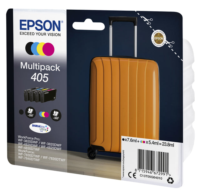 Cartouche d'encre Epson 405 noire + 3 couleurs