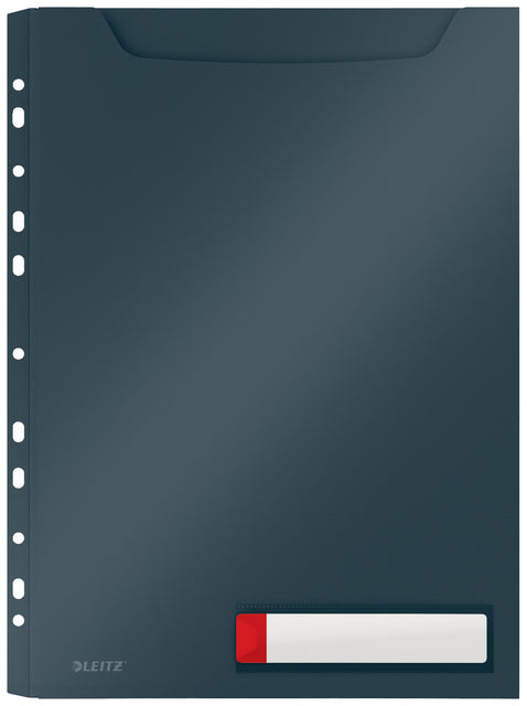 Classeur modèle U Leitz Cosy harmonica A4 avec bande perforée PP gris