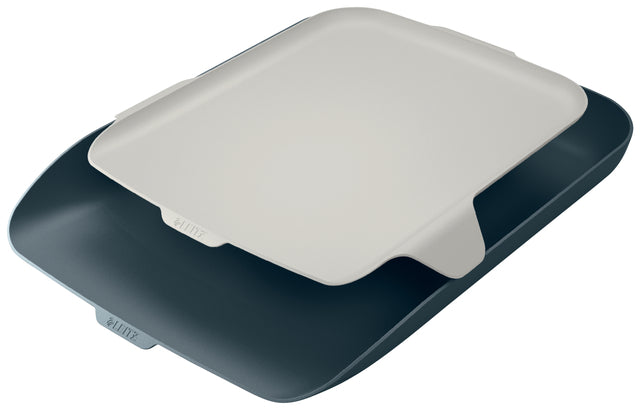 Corbeille à courrier Leitz Cosy avec organiseur de bureau gris | 128 pièces