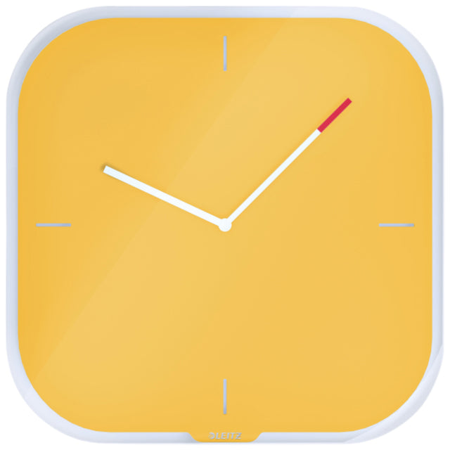 Horloge murale Leitz Cosy verre jaune | 4 pièces