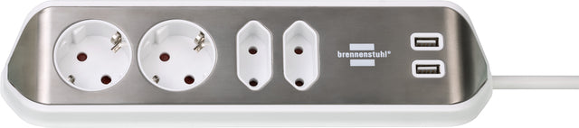Brennenstuhl - Stekkerdoos brennenstuhl estilo 4vdig usb 2m wit