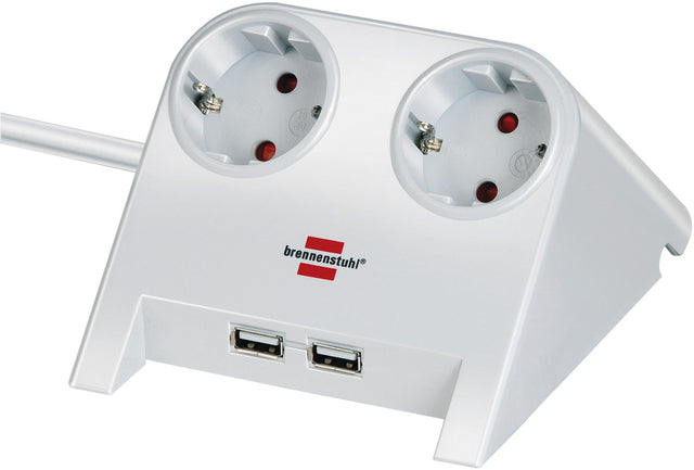 Brennenstuhl - Stekkerdoos brennenstuhl 2vdig usb 1.8m wit