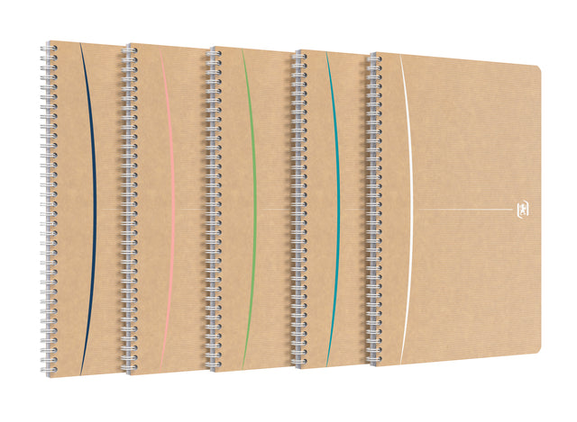 Bloc spirale Oxford Touareg A4 90 feuilles ligne assorties | 20 morceaux