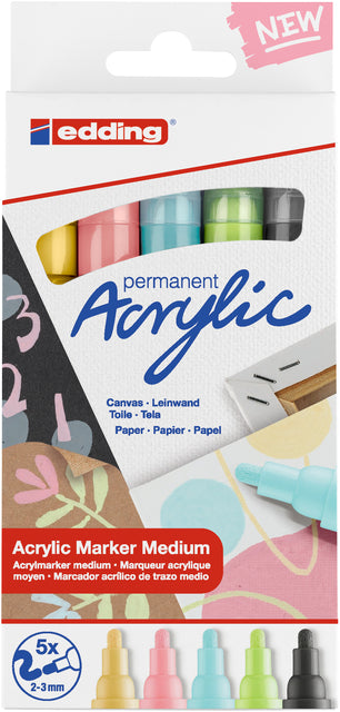 Edding - Acrylmarker edding e-5100 m pastel assorti