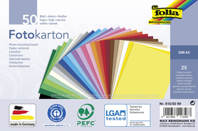 Folia Paper - Fotokarton folia 2-zijdig a5 270gr 50 vel 25 kl