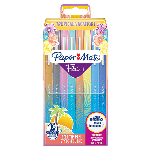 Feutre fin Paper Mate Flair Vacation 16 couleurs