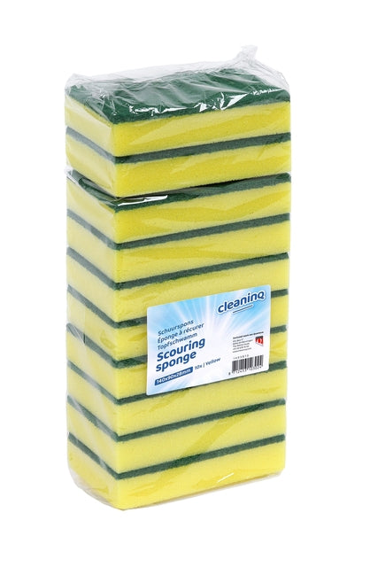 Cleaninq - Schuurspons cleaninq 140x90x28mm geel/groen | 36 stuks