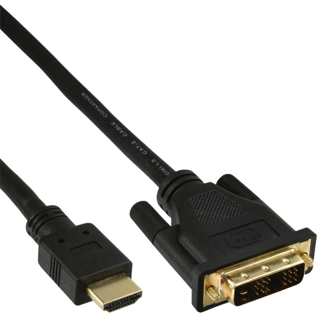 InLine - Kabel inline hdmi dvi 18+1 pin m/m 2 m zwart